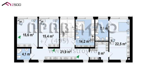 Проект современного двухэтажного дома с большой площадью остекления и навесом для автомобиля S3-193-4 (z540)
