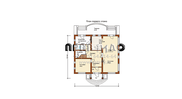 Загородный дом с мансардой L-217-1P