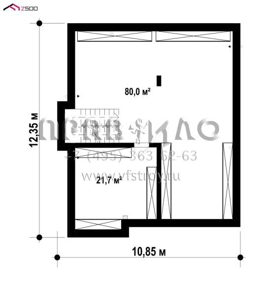 Проект шестикомнатного двухэтажного дома с гаражом и подвалом S3-336 (Zz2 L P)