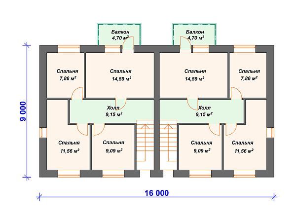 Проект каменного дома с мансардой S4-124 (К-280)
