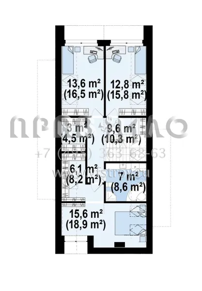 Проект стильного пятикомнатного коттеджа с мансардой S3-172-3 (Z526)
