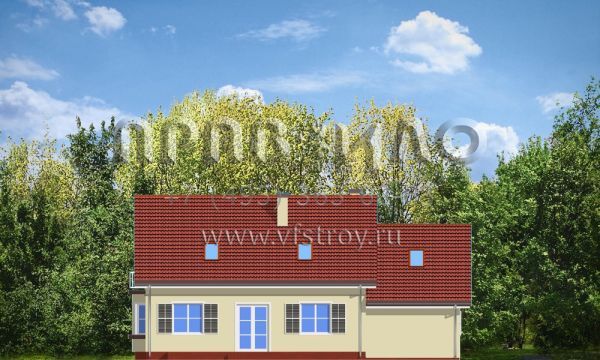 Проект коттеджа с двускатной кровлей S8-231-1 (Аккуратный 4)
