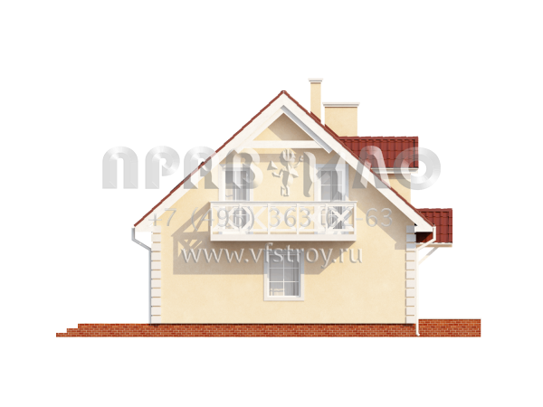 Проект загородного дома с полукруглым камином S3-110-3 (Z4)