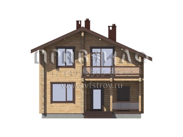 Проект загородного дома из бруса с балконом S7-176 (1-54)