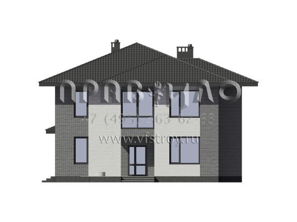 Проект загородного дома из газобетона с кирпичной облицовкой S7-231 (3-45.2а)