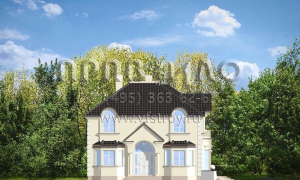 Проект коттеджа с арочными окнами S8-295-1 (Амбассадор 3)