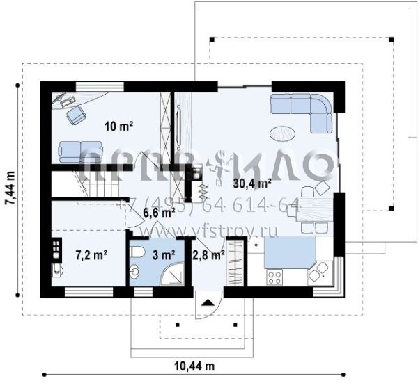 Проект экономичного классического частного дома  S3-116 (Z233)