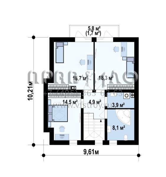 Проект мансардного дома с электрическим котлом S3-133 (Z134 el)