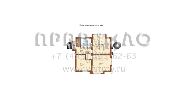 Дома с террасой и мансардой I-173-1P