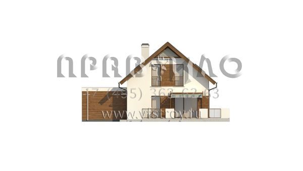 Проект стильного одноэтажного мансардного дома с гаражом с боковым въездом s3-163-2 (Z350)