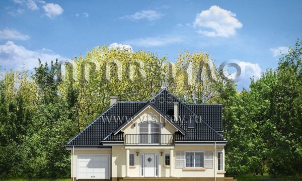 Проект двухэтажного дома с балконом и колоннами S8-210 (Юлька 2)