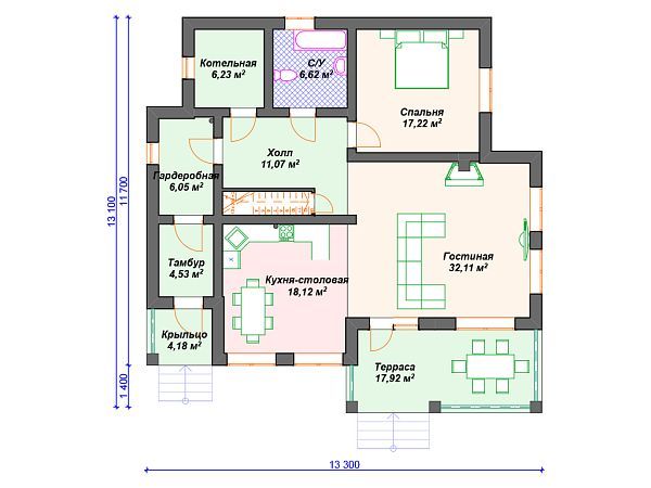 Проект комбинированного дома S4-217 (А-011)