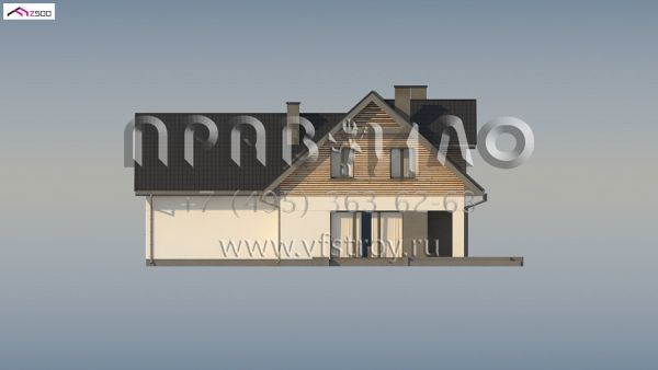 Проект мансардного дома с оригинальной архитектурой S3-251 (Z359)
