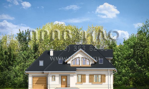 Проект загородного коттеджа с пристроенным гаражом  S8-228-1 (Габрик)