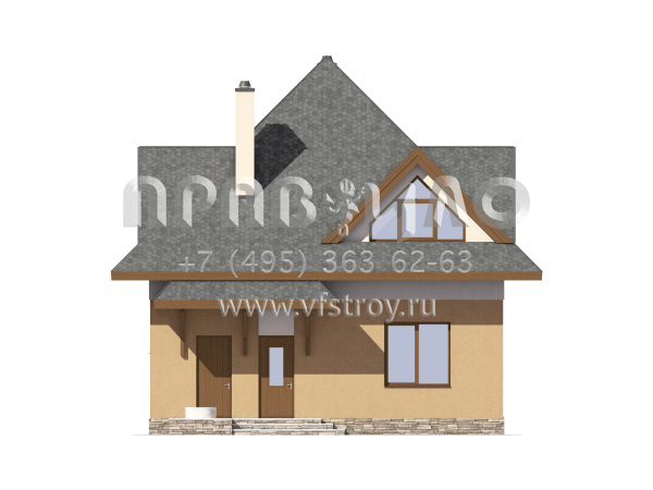 Проект экономичного загородного дома с шатровой крышей S7-125 (3-27а)