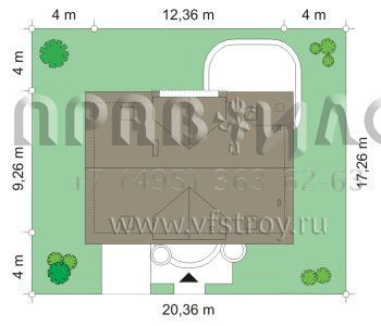 Проект загородного дома с мансардой  S8-191-2 (Клевер)