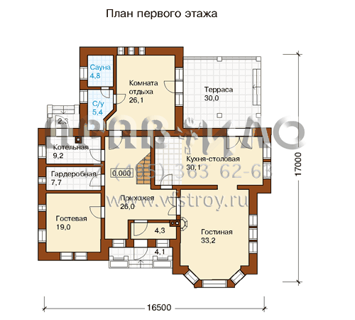 Современный загородный коттедж с деревянной отделкой на фасаде M-374-1K