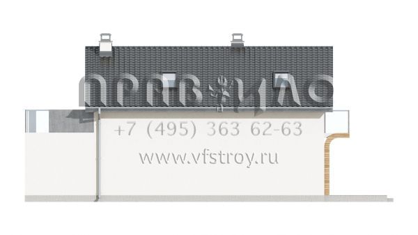 Проект узкого дома с пристроенным гаражом  S3-123 (Z298)