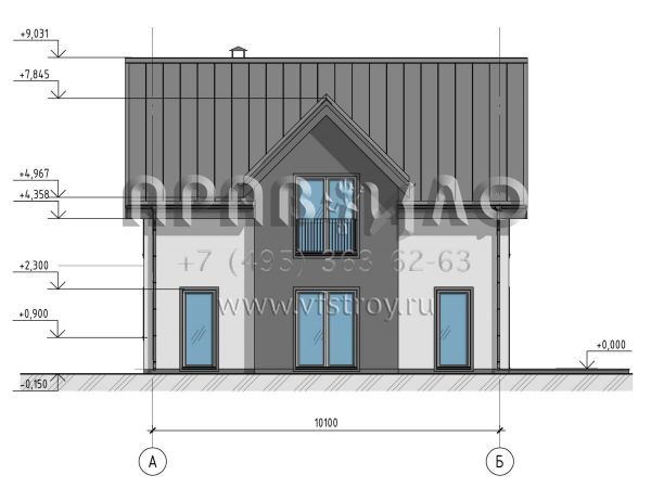 Проект двухэтажного дома из железобетонных панелей SP2-153 (2-153-СК)