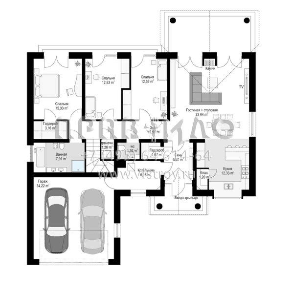 Проект солидного мансардного с красивой классической архитектурой S8-264-2 (Дом на Парковой 6)