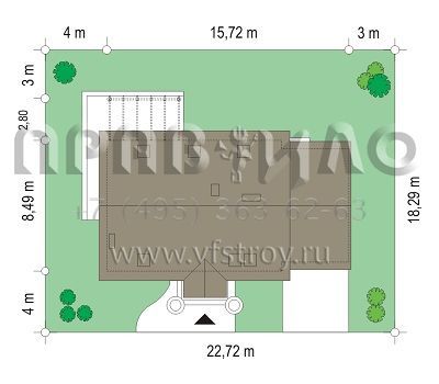 Проект дома с пристроенным гаражом S8-198-2 (Лесной Заулок 2)