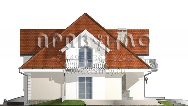 Проект красивого мансардного дома каркасной конструкции K3-201 (Z18 dk)