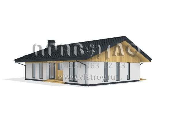 Проект дома из ж/б панелей с комбинированным фасадом SP-122-1