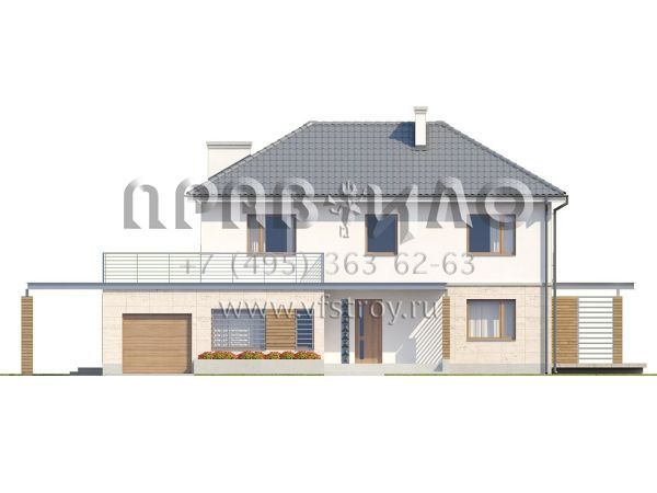 Проект дома с просторной террасой над гаражом S3-192-2 (Zx6)