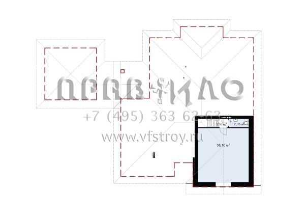Проект одноэтажного дома с гаражом и отдельно стоящей баней S-257