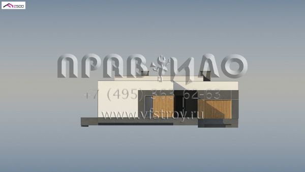 Проект пятикомнатного одноэтажного дома в стиле хайтек S3-214-2 (Zx185)