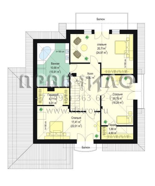 Проект красивого коттеджа S8-263 (Амадеус)