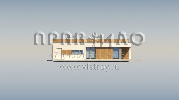 Проект современного одноэтажного дома без гаража с оригинальной отделкой S3-147-5 (ZX103 bG)