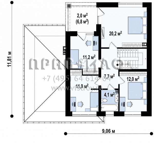 Проект современного функционального двухэтажного дома с гаражом и камином S3-163-10 (Zx24 v2)