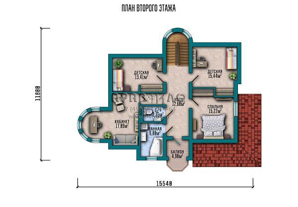 Проект загородного дома в замковом стиле S2-191 (050-191-1МГ)