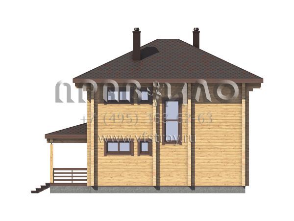 Проект двухэтажного деревянного загородного дома S7-139 (1-56)