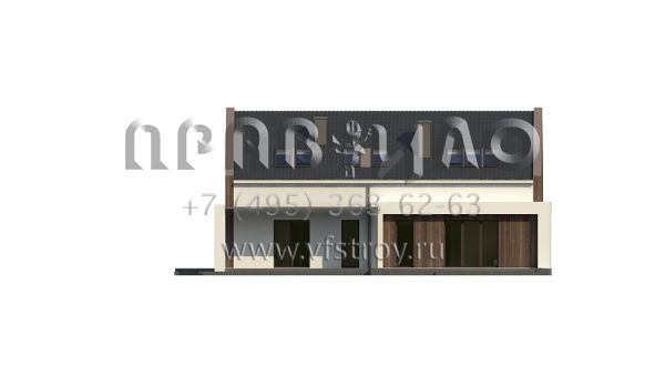 Проект стильного одноэтажного мансардного коттеджа на две семьи S3-229-1 (Z346)