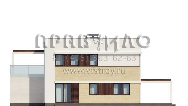 Проект стильного двухэтажного дома с гаражом и с террасами на двух уровнях S3-126-3 (Zx63 s)