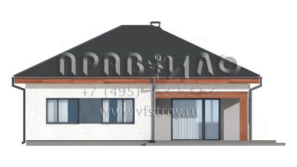 Проект современного одноэтажного дачного дома эконом класса S3-94 (Z273)