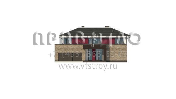 Проект современного коттеджа из газобетона (кирпича или керамических блоков) S3-245 (ZX61)