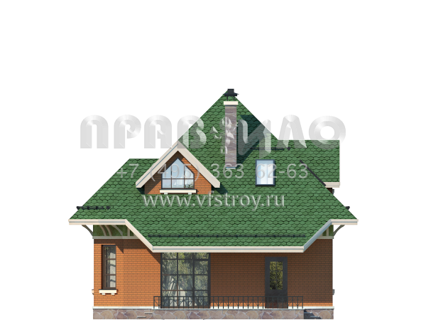 Проект экономичного дома из газобетона с шатровой крышей S7-123 (3-23)