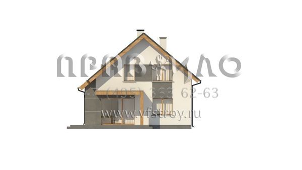 Проект пятикомнатного мансардного дома с двускатной крышей и с эркером s3-122-4 (Z44 A)