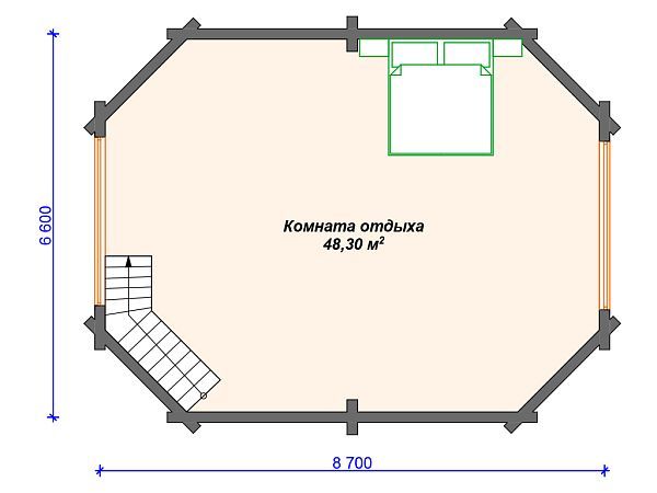 Проект деревянной бани SB4-122 (Б-038)