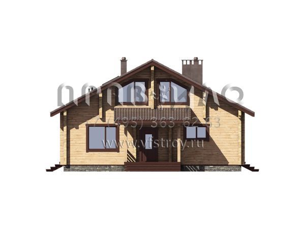 Проект деревянного дома со вторым светом S7-177 (1-58)