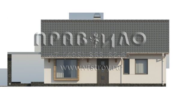 Проект маленького дачного дома с гостиной и двумя спальнями S3-61-2 (Z139 v2)