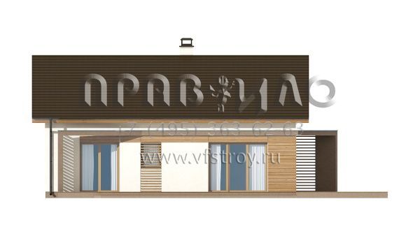 Проект одноэтажного дачного дома с оригинальной террасой S3-80-2 (Z255 a)