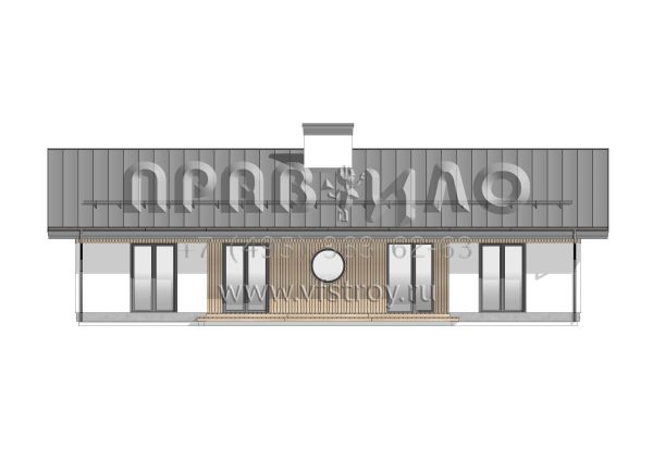 Проект дома из ж/б панелей с сауной и комбинированным фасадом SP-143-1