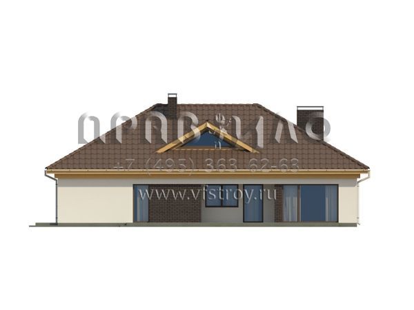 Проект одноэтажного дома с гаражом на две машины  S3-166 (Z144)