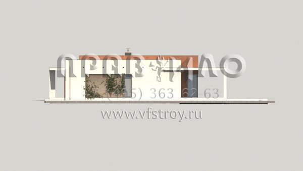 Проект особняка в стиле хай-тек с плоской кровлей S3-164-1 (ZX104)