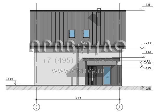 Проект двухэтажного дома из железобетонных панелей SP2-153 (2-153-СК)