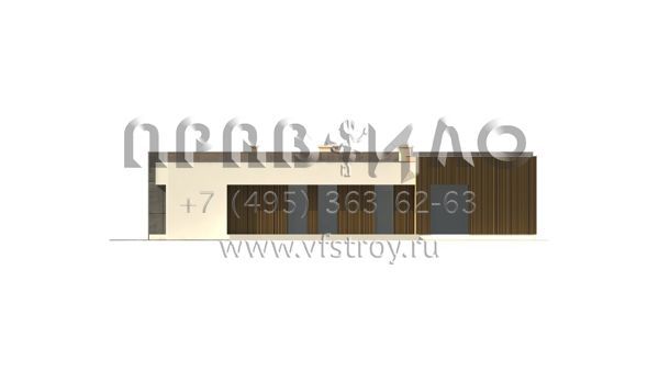 Проект современного одноэтажного коттеджа с гаражом на два автомобиля S3-191-6 (Zx49 GP2)